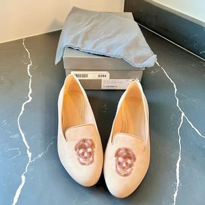 Blush Alexander McQueen Skull Smoking Slipper, Size 10